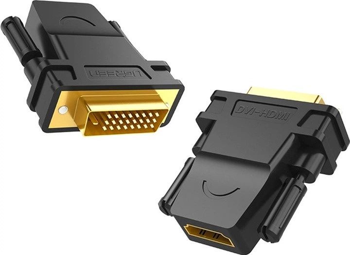 Адаптер UGREEN 20124 DVI 24+1 Male to HDMI Female Adapter (Black) (UGR-20124)