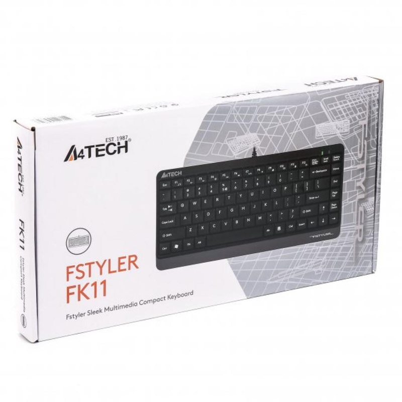 Клавіатура A4Tech FK11 Fstyler Compact Size USB Grey (FK11 USB Grey)