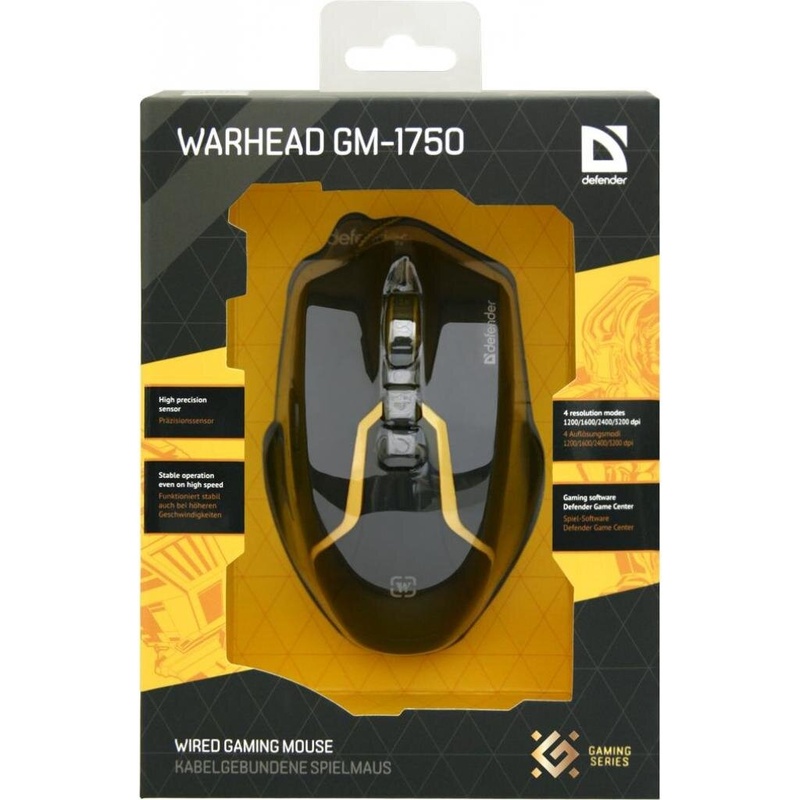 Мишка Defender Warhead GM-1750 USB Black (52750)