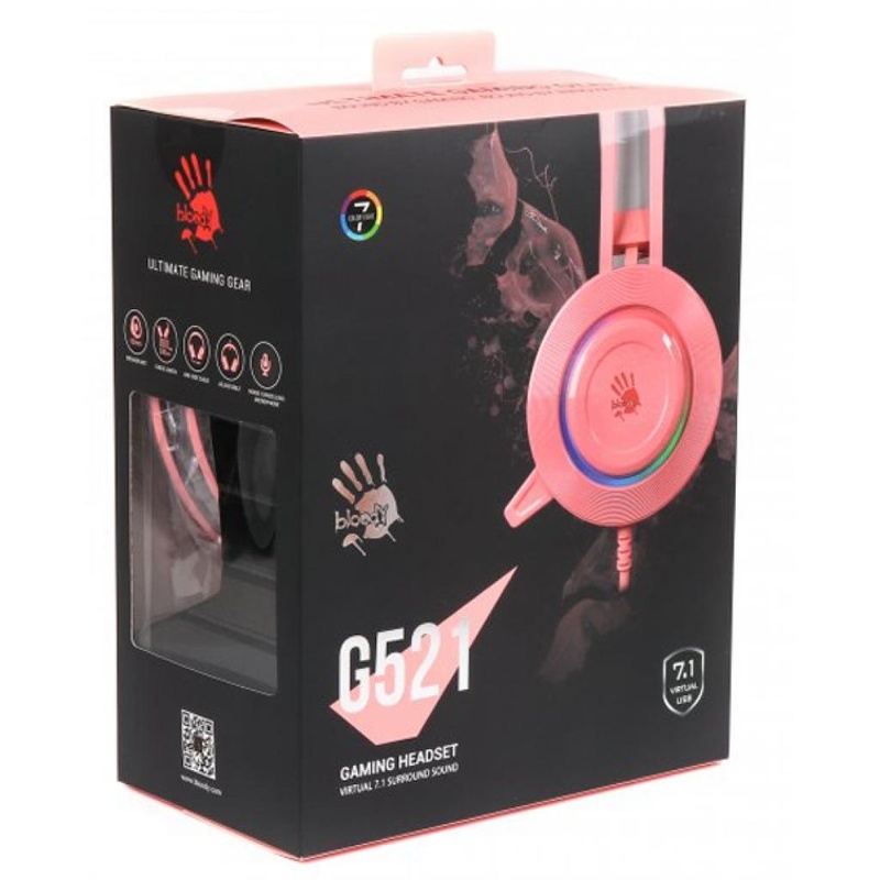 Игровые наушники A4Tech Bloody G521 Pink