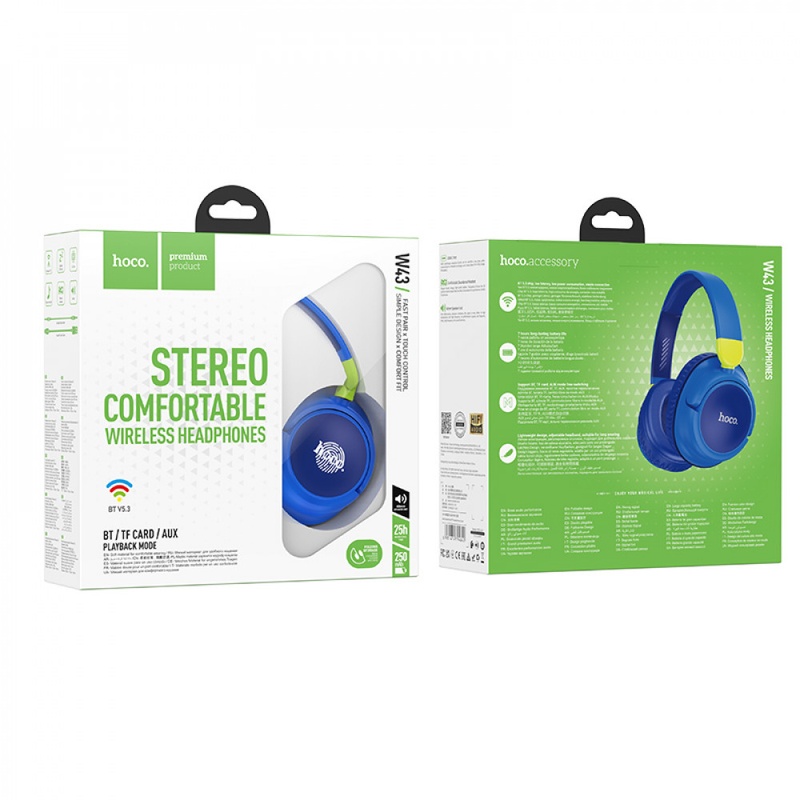Наушники беспроводные Hoco W43 Adventure BT headphones Blue