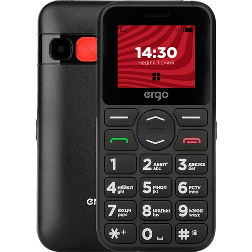 Мобільний телефон Ergo R181 Black, Чорний