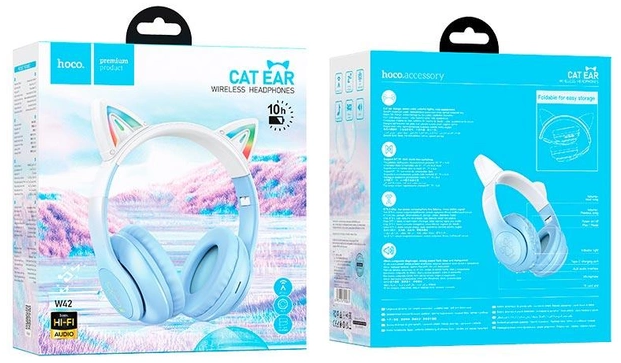 Наушники Hoco W42 Cat Ears Blue