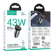 Автомобильное зарядное устройство HOCO NZ16A Rigorous 43W dual port PD25W+QC3.0 car charger Metal Grey