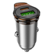 Автомобильное зарядное устройство HOCO NZ16A Rigorous 43W dual port PD25W+QC3.0 car charger Metal Grey