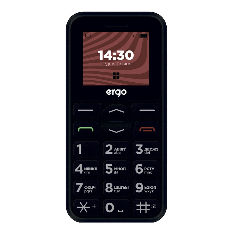 Мобильный телефон Ergo R181 Black, Черный