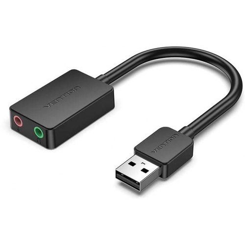 Зовнішня звукова карта Vention USB Sound Card 2.0 Channel 0.15m Black (CDYB0)