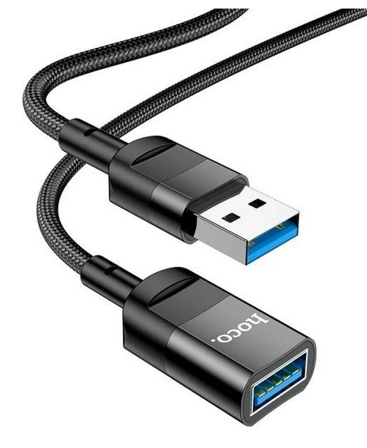 USB удлинитель Hoco U107 USB male to USB female USB3.0 3A, 1.2m. Black (U107)