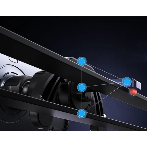 Автомобильный держатель с БЗУ Baseus LightChaser Series Triple-Coil Wireless Charging Electric Car Mount Cluster Black (C40355901111-00)