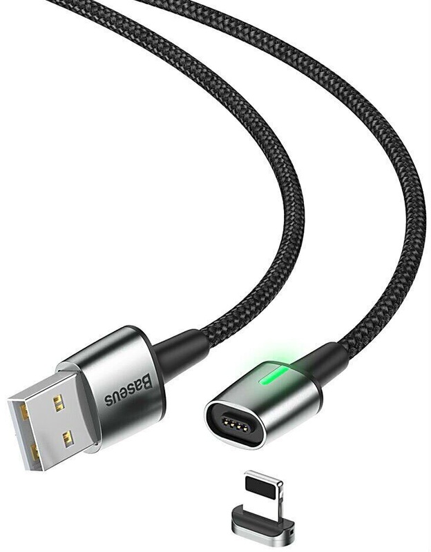 Кабель Baseus Zinc Magnetic Cable USB For iP 2.4A 1m Black (CALXC-A01)