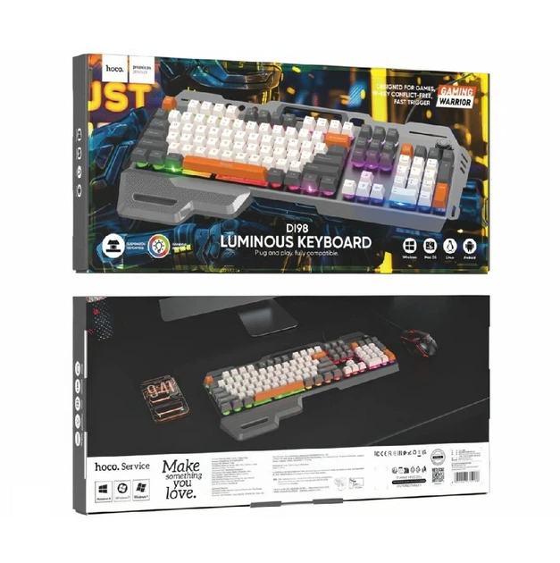 Клавіатура HOCO DI98 Murphy 3-color wired keyboard (Ukrainian version) Star Gray