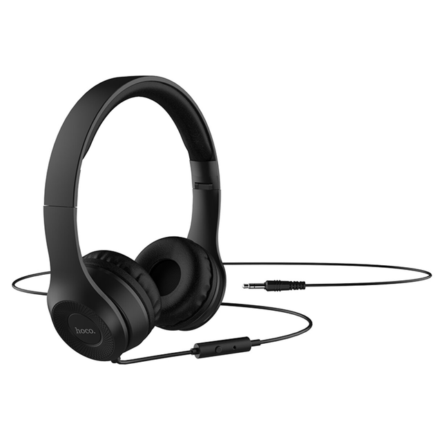 Наушники HOCO W21 Graceful charm wire control headphones Black (6931474708281)