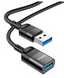 USB удлинитель Hoco U107 USB male to USB female USB3.0 3A, 1.2m. Black (U107)