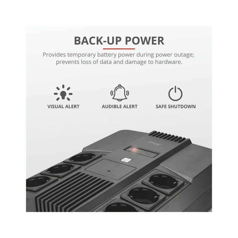 Пристрій безперебійного живлення Trust Maxxon 800VA UPS (23326)