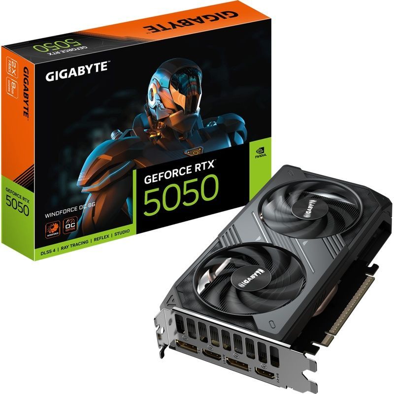 Видеокарта GIGABYTE GeForce RTX5050 8Gb WINDFORCE OC (GV-N5050WF2OC-8GD)