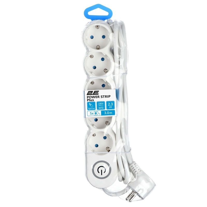 Сетевой фильтр 2E 5 розеток, 3м., белый (2E-U05VESM3W)