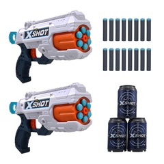 X-Shot Швидкострільний бластер EXCEL Reflex 6 Double (2 бластера, 3 банки, 16 патронів) (36434Z)
