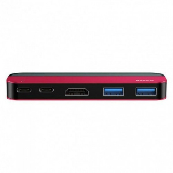 USB хаб Baseus Transparent Series Dual Type-C Multifunctional HUB Adapter Red (CAHUB-TS09)