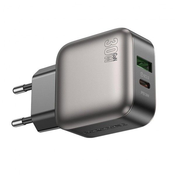Зарядное устройство BOROFONE BAS55A Absolute PD30W+QC3.0 charger(EU) Black (6941991116230)