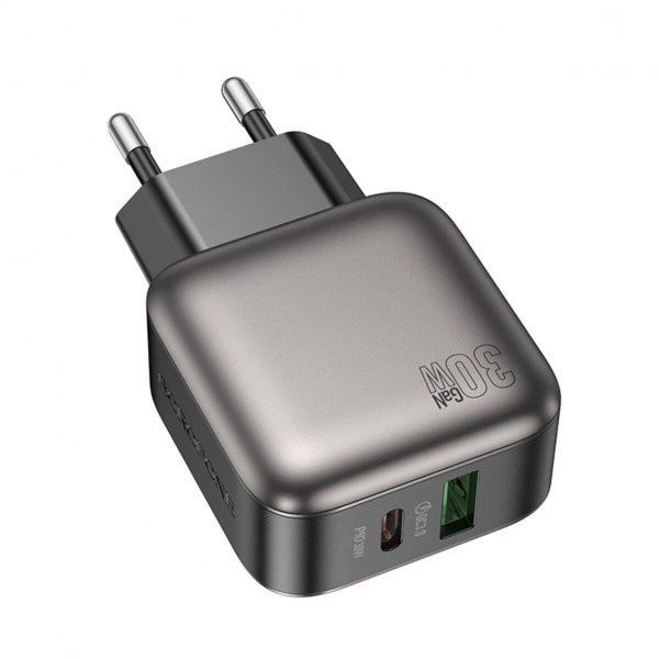 Зарядное устройство BOROFONE BAS55A Absolute PD30W+QC3.0 charger(EU) Black (6941991116230)