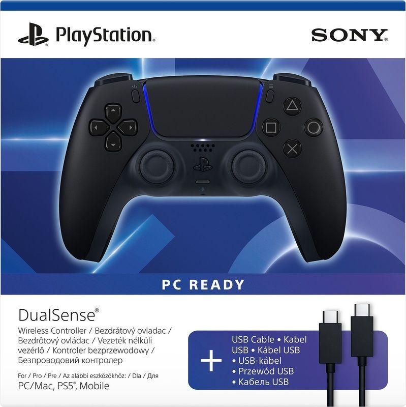 Геймпад Sony PlayStation 5 Dualsense Midnight Black + USB-C cable (1000051651), Черный