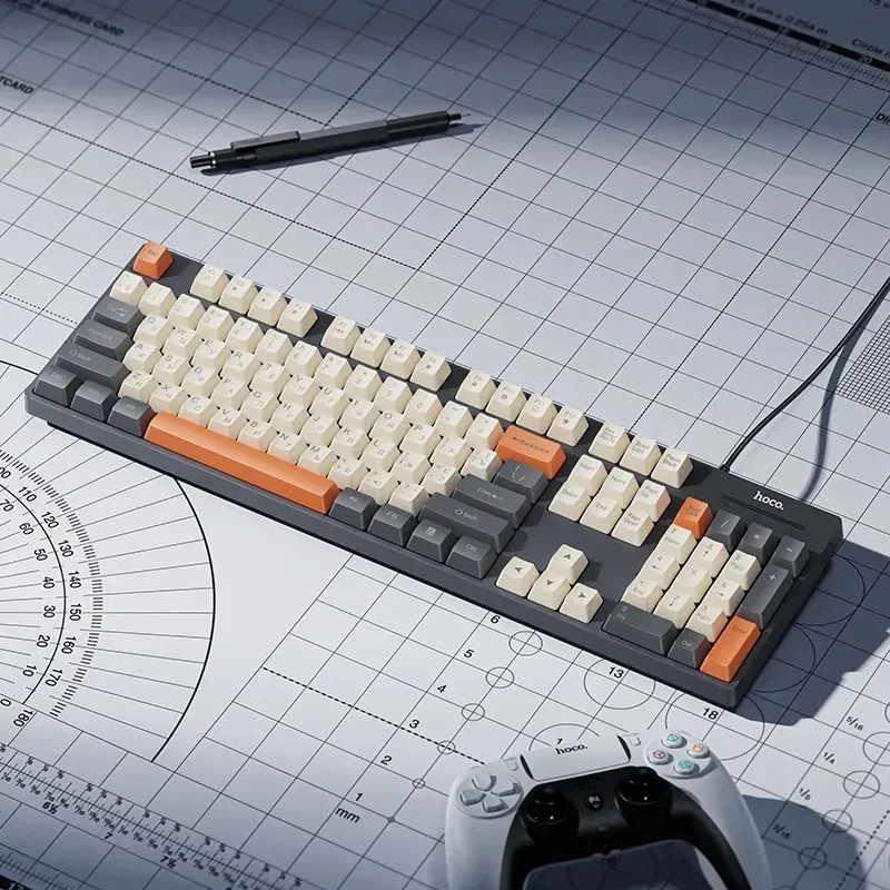 Клавіатура HOCO GM61 Murphy 3-color wired keyboard (Ukrainian version) Star Gray