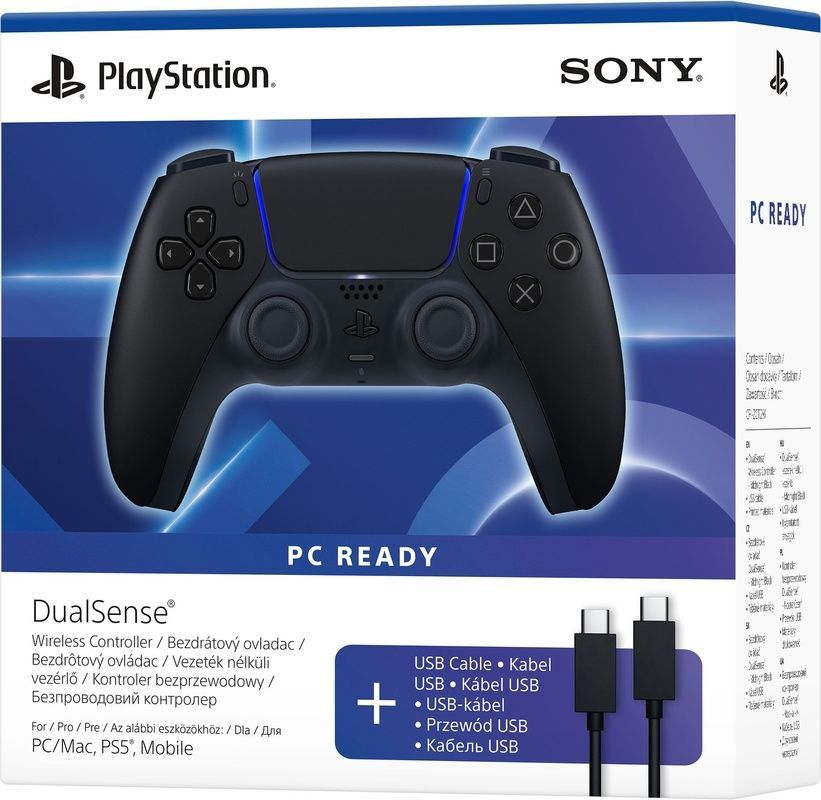 Геймпад Sony PlayStation 5 Dualsense Midnight Black + USB-C cable (1000051651), Черный