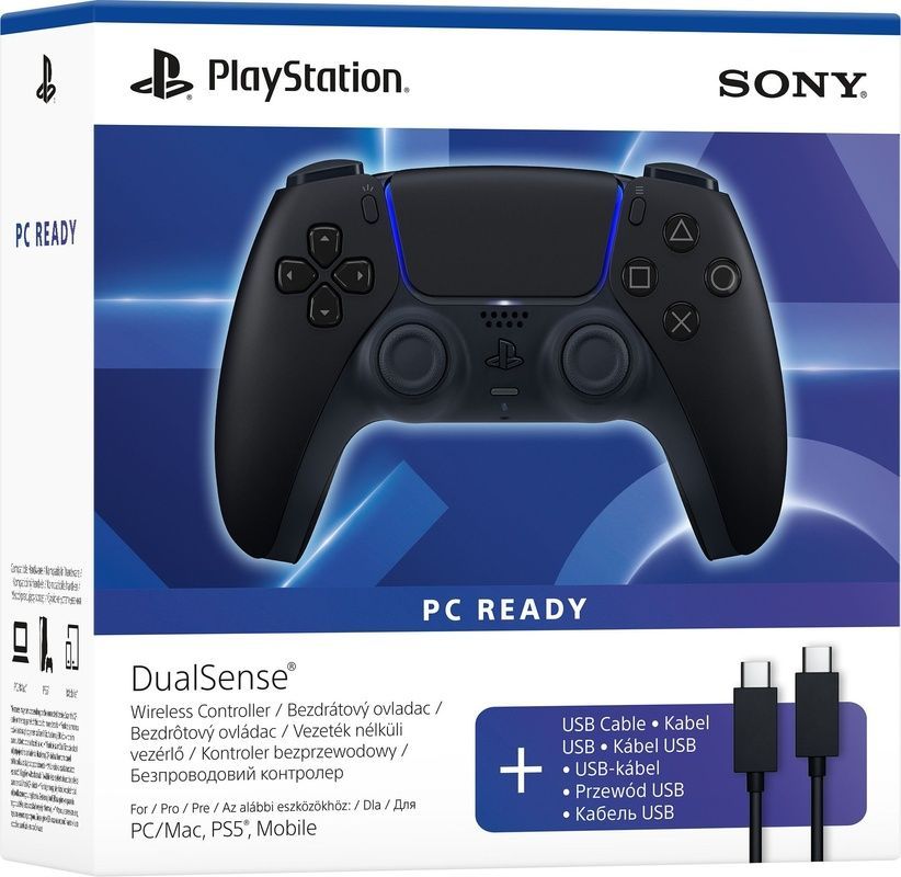 Геймпад Sony PlayStation 5 Dualsense Midnight Black + USB-C cable (1000051651), Черный