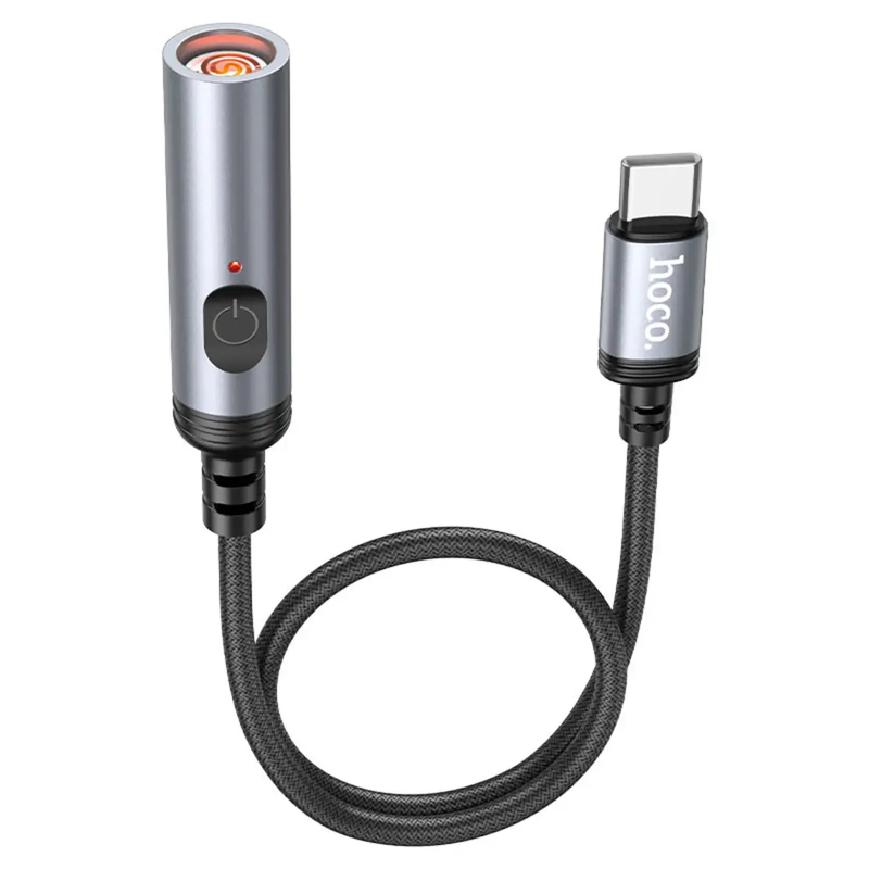 Кабель-зажигалка Hoco UA30 Type-C mini cigarette lighter Black (6942007625562)