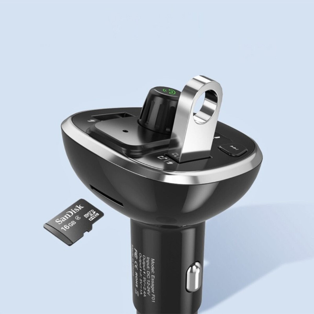 Автомобильное зарядное устройство для ESSAGER Dynamic Car Bluetooth MP3 Car Charger Sliver (ECCFM-DG10)