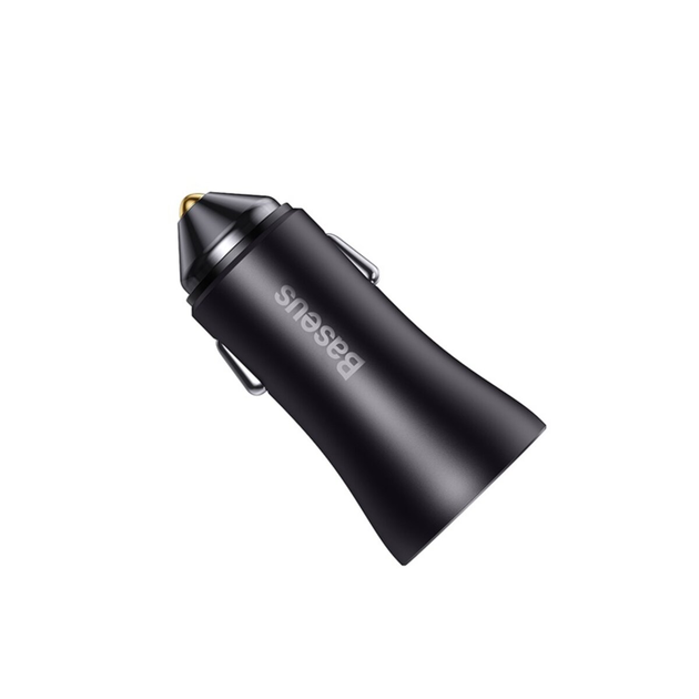 Автомобільний зарядний пристрій Baseus Golden Contactor Max Dual Fast Charger Car Charger U+U 60W Dark Gray (CGJM000013)