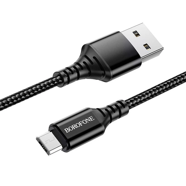 Кабель BOROFONE BX54 Ultra bright Micro-USB 1m 2.4A Black (6931474745811)