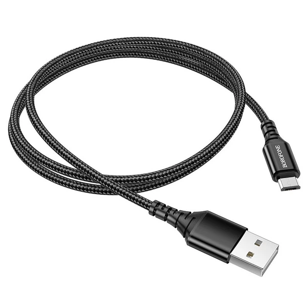 Кабель BOROFONE BX54 Ultra bright Micro-USB 1m 2.4A Black (6931474745811)