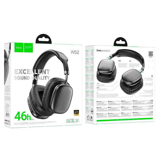 Наушники HOCO W52 Wonderful BT headphones Black (6942007646543)