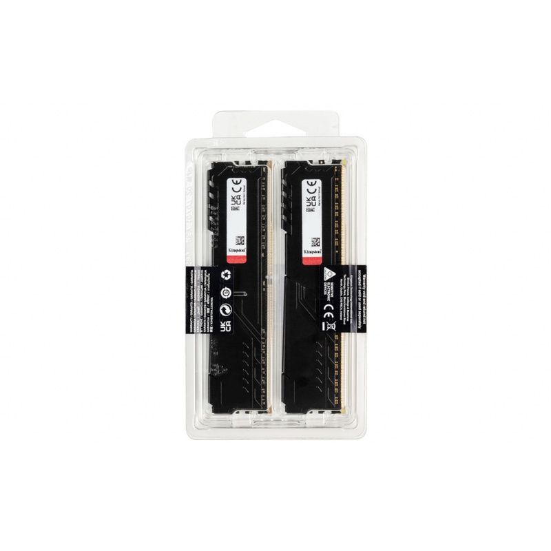 Модуль пам'яті для комп'ютера DDR4 16GB (2x8GB) 3200 MHz Fury Beast Black Kingston Fury (ex.HyperX) (KF432C16BBK2/16)