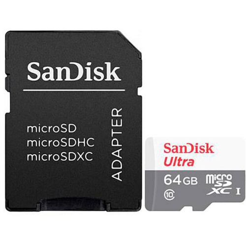Карта пам'яті SANDISK 64GB microSD class 10 Ultra Light (SDSQUNR-064G-GN3MA)