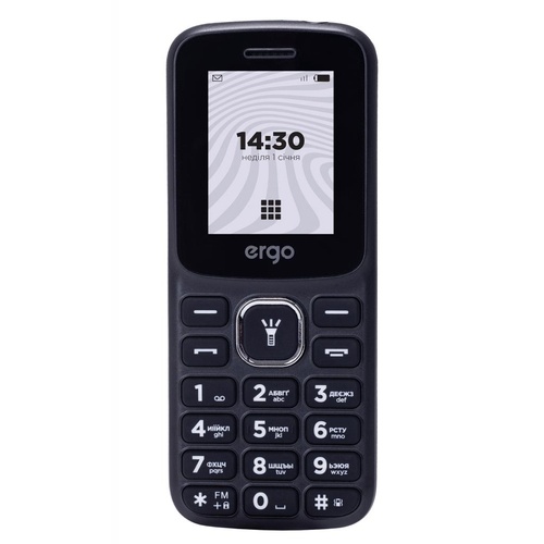 Мобільний телефон Ergo B182 Black, Чорний, 32 Mb, 32 Mb