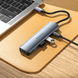 USB-хаб з HDMI BOROFONE DH14 Buddy Type-C 5-in-1 adapter Metal Gray (6941991115578)