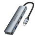 USB-хаб з HDMI BOROFONE DH14 Buddy Type-C 5-in-1 adapter Metal Gray (6941991115578)
