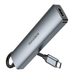USB-хаб з HDMI BOROFONE DH14 Buddy Type-C 5-in-1 adapter Metal Gray (6941991115578)