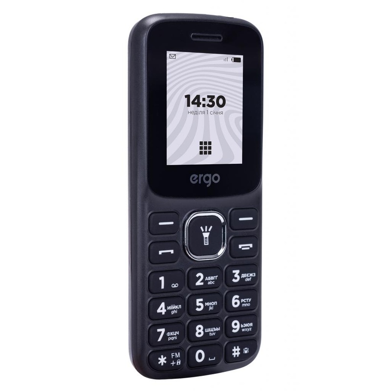 Мобільний телефон Ergo B182 Black, Чорний