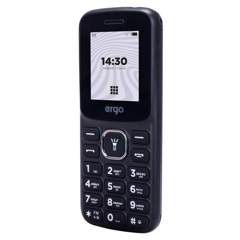 Мобильный телефон Ergo B182 Black, Черный