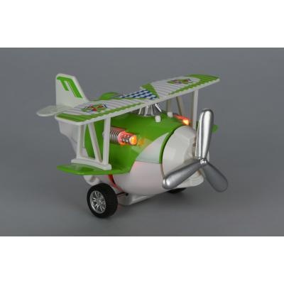 Самолет металлический инерционный Same Toy Aircraft зеленый со светом и музыкой (SY8012Ut-4)