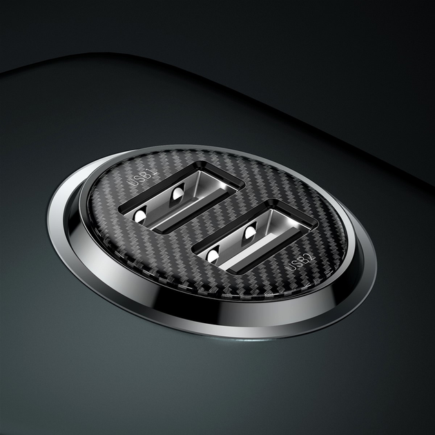 Автомобильное зарядное устройство Baseus Grain Pro Car Charger Dual USB 4.8A Black (CCALLP-01)