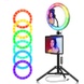 Кольорова кільцева лампа для фото ( Led кольцо 33см ) MJ33 RGB