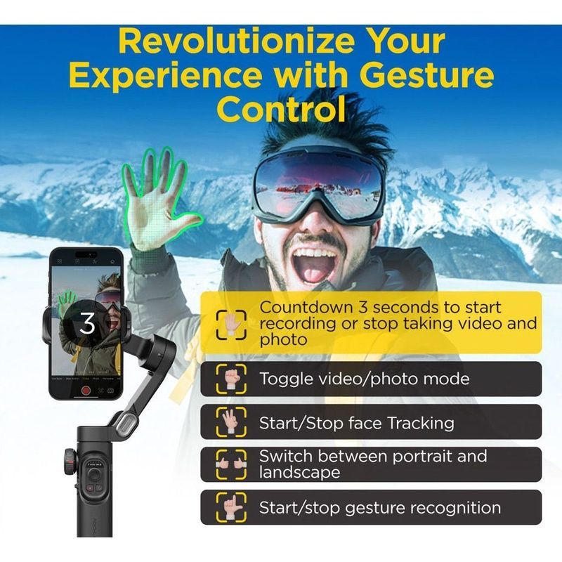 Триосьовий стабілізатор AOCHUAN Professional Gimbal Stabilizer for Smartphone SMART XE Чорний