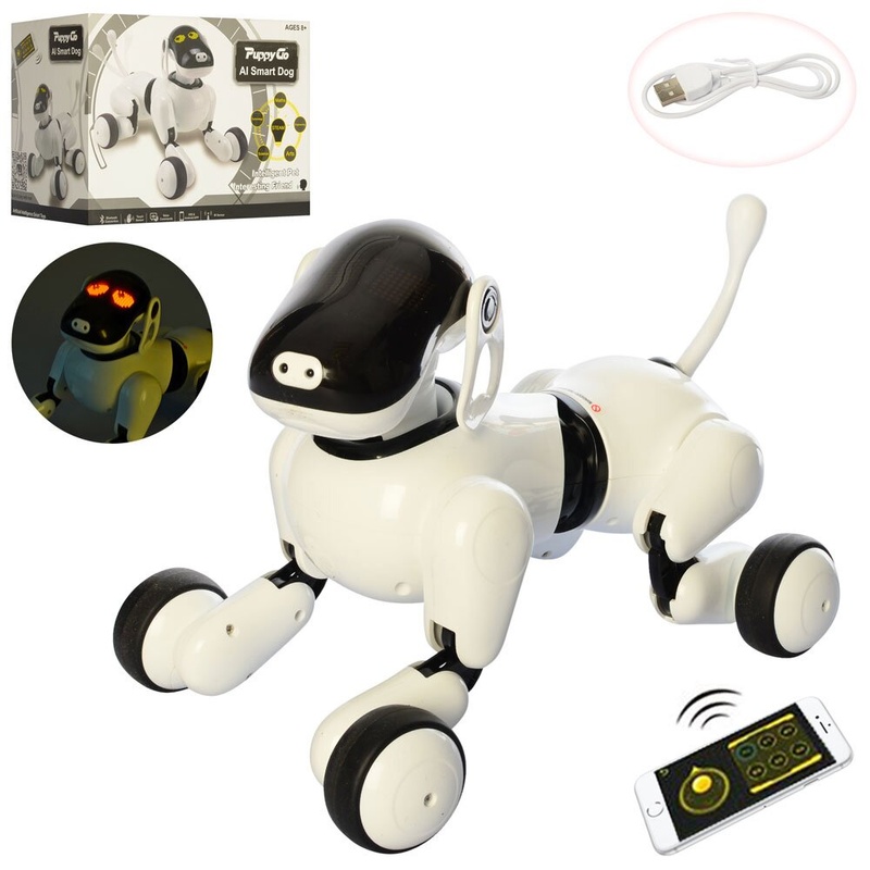Тварина 1803 собака, акум., їздить, працює від додатка, колонки, USB,муз.,світло,кор.,34-24,5-21,5см