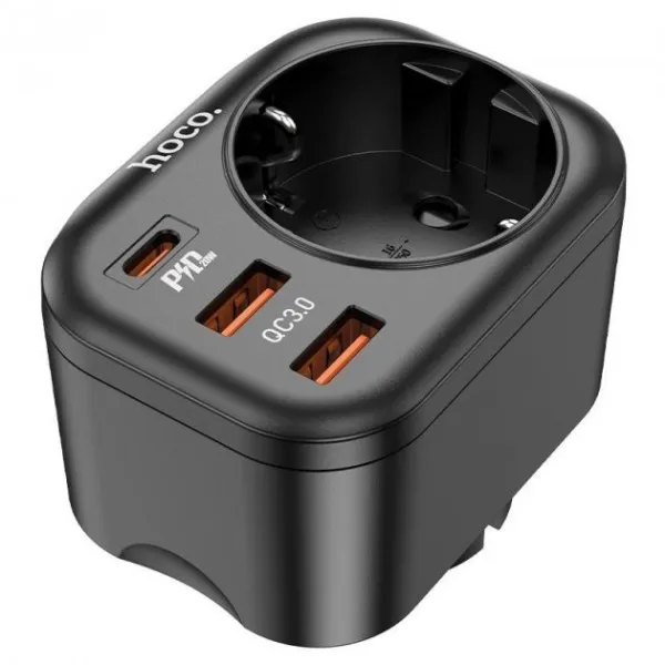 Сетевое зарядное устройство HOCO NS3 Multifunctional socket (including 1C2A PD20W fast charge) Black (6931474766168)