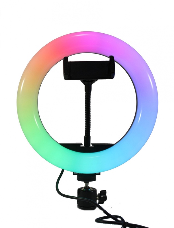 Разноцветная кольцевая лампа для фото ( Led кольцо 20см ) MJ20 RGB