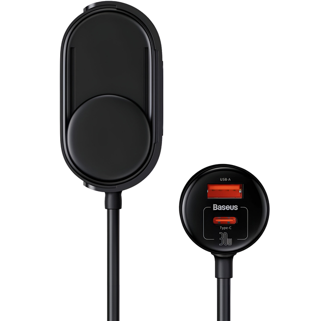 Автомобильное зарядное устройство Baseus High Efficiency Pro 1-for-2 Car Cigarette Lighter 30W Cosmic Black (C00455300121-00)